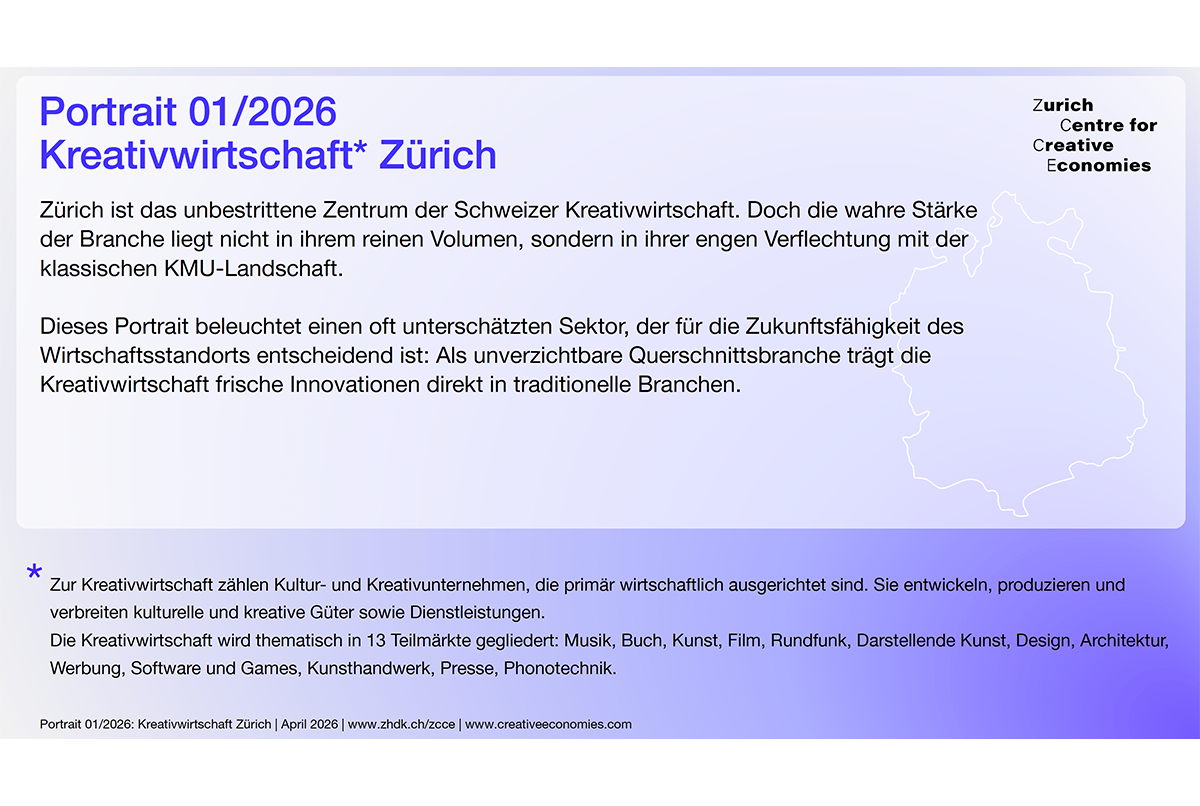 Portrait 01/2026: Kreativwirtschaft Zürich